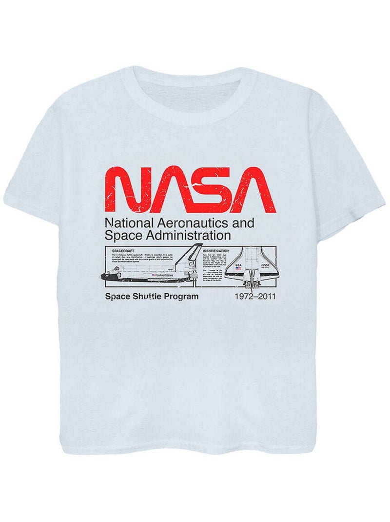 NASA - T-shirt manches courtes SPACE SHUTTLE Blanc - Kiabi