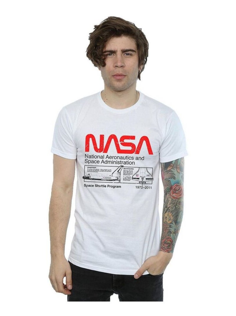 NASA - T-shirt manches courtes SPACE SHUTTLE Blanc - Kiabi