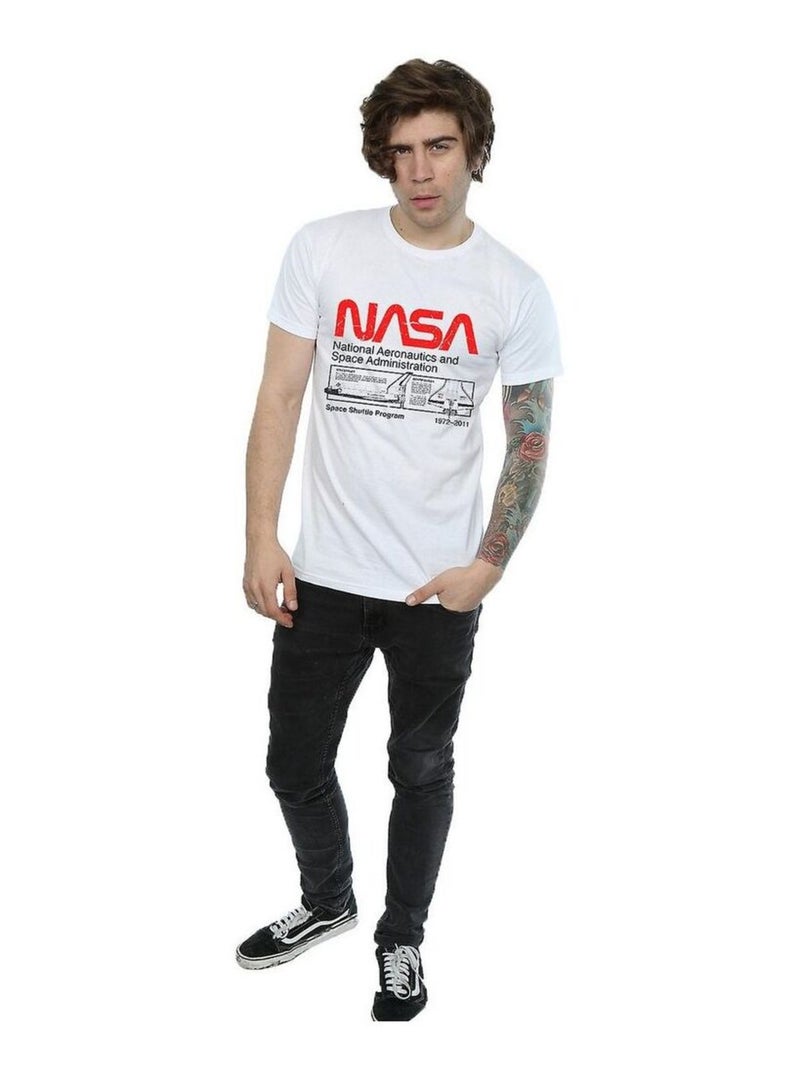 NASA - T-shirt manches courtes SPACE SHUTTLE Blanc - Kiabi