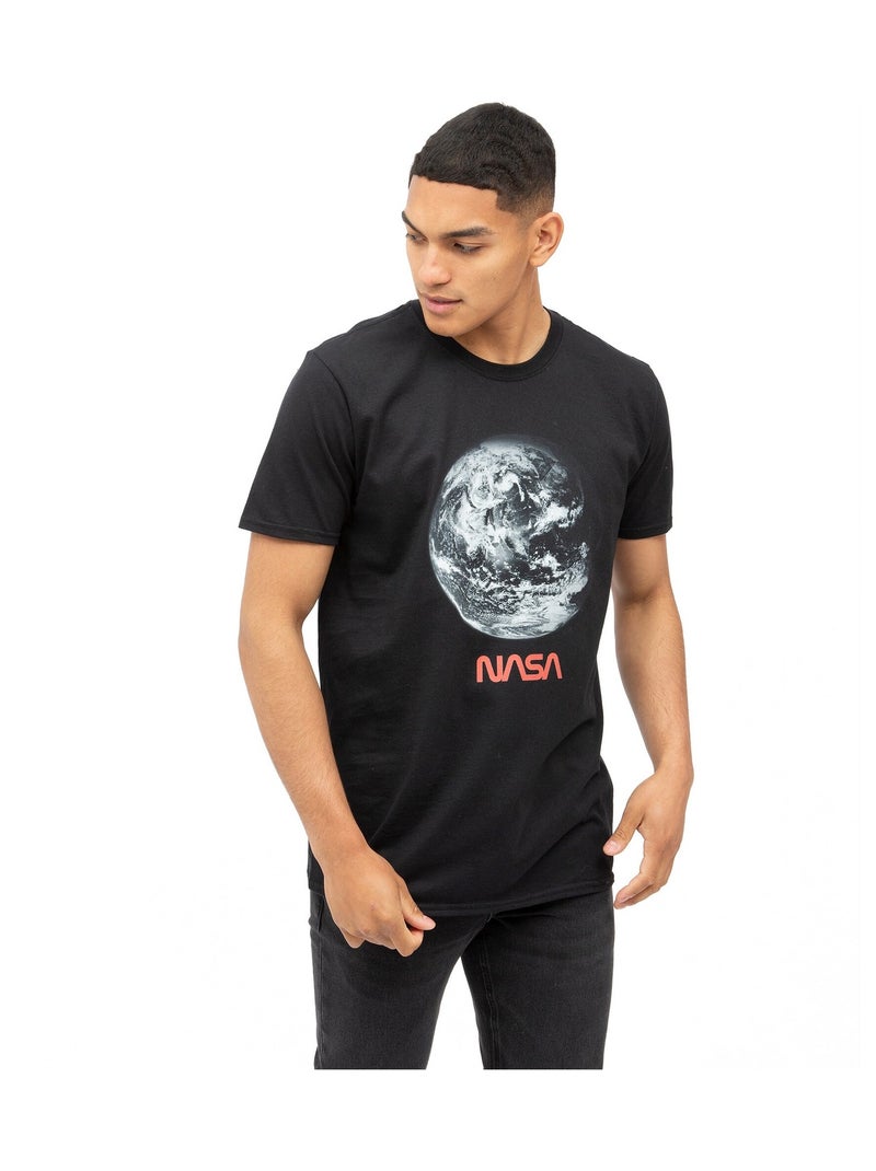 NASA - T-shirt motif Terre Noir Blanc - Kiabi