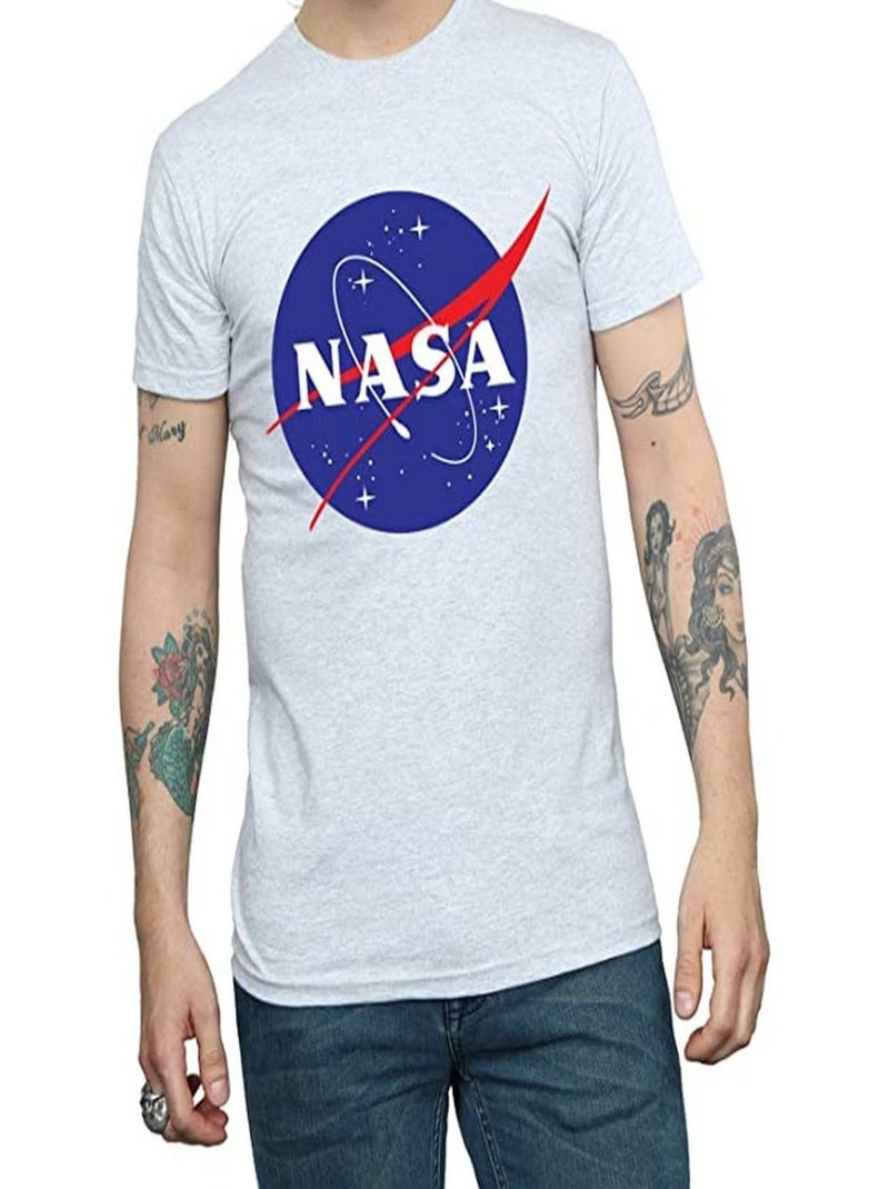 NASA - T-shirt motif/style logo usé INSIGNIA Gris chiné - Kiabi