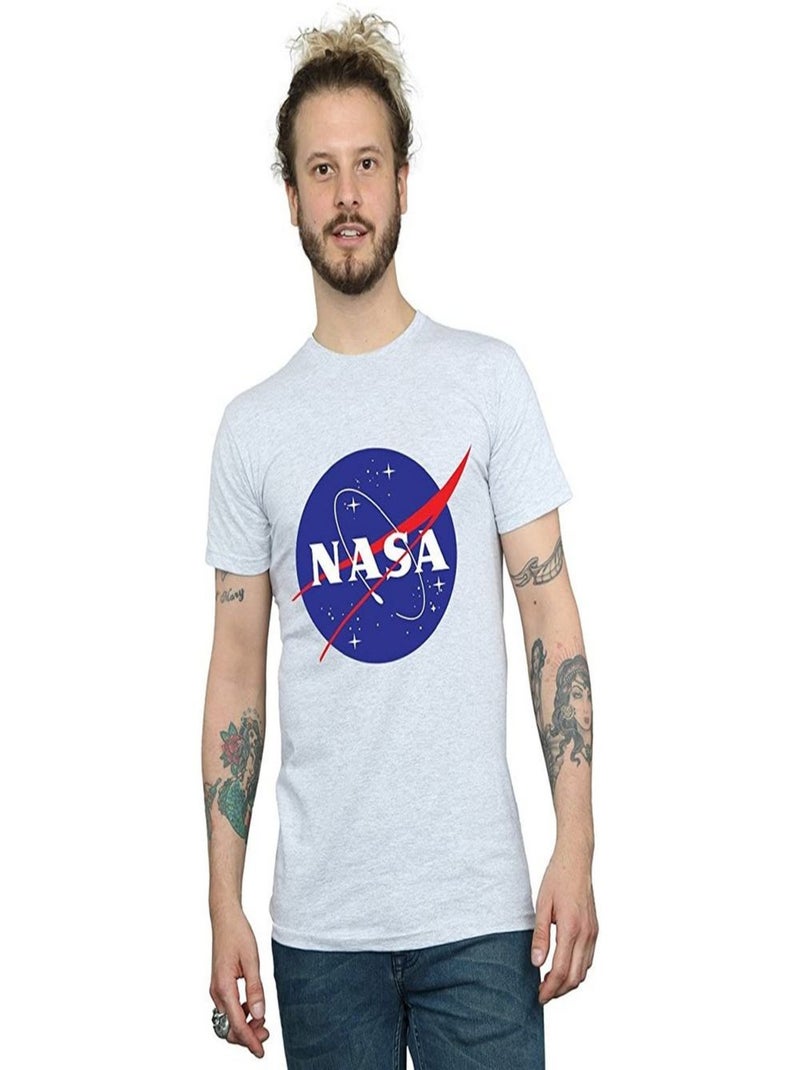 NASA - T-shirt motif/style logo usé INSIGNIA Gris chiné - Kiabi
