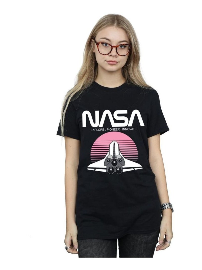 NASA - T-shirt motif/style navette spatiale Noir - Kiabi