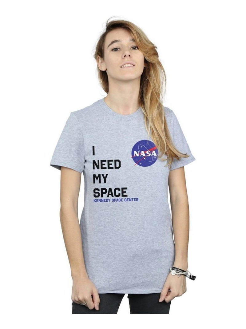NASA - T-shirt NEED MY SPACE Gris chiné - Kiabi