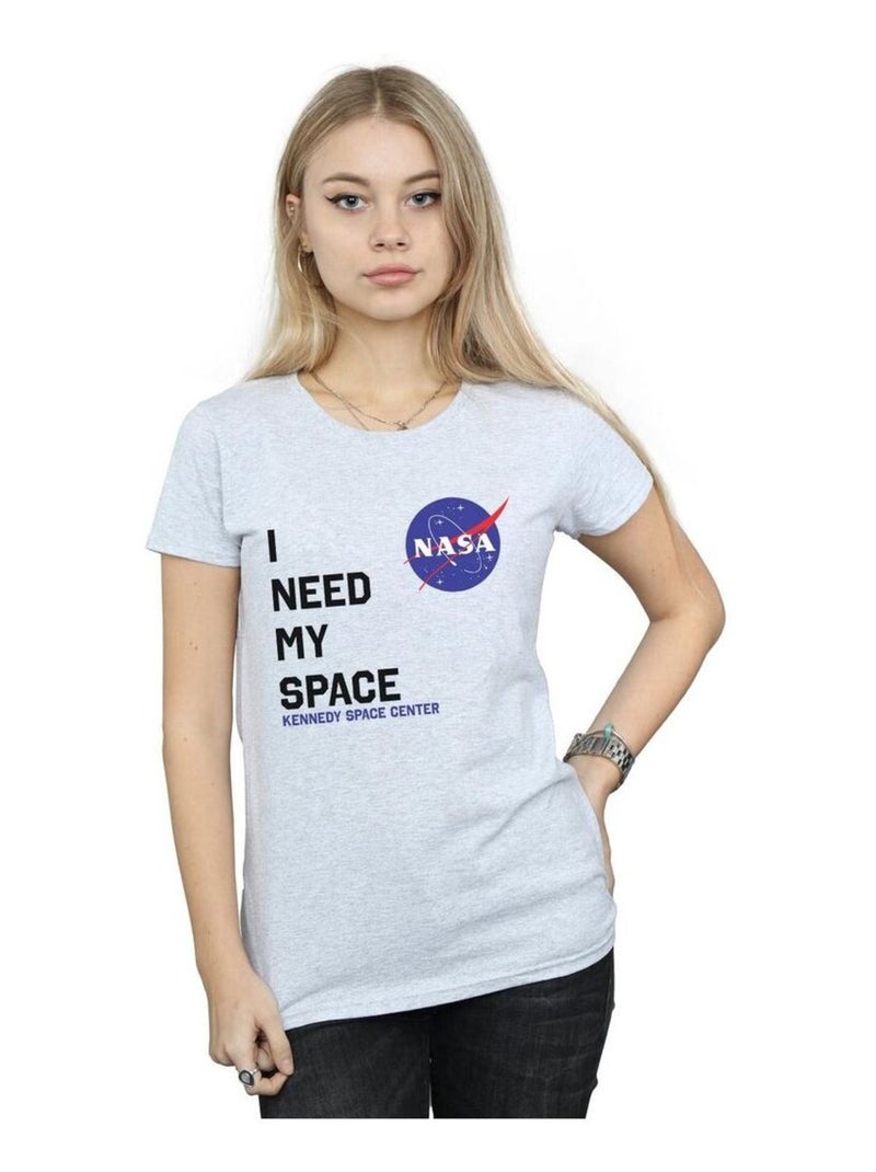NASA - T-shirt NEED MY SPACE Gris chiné - Kiabi