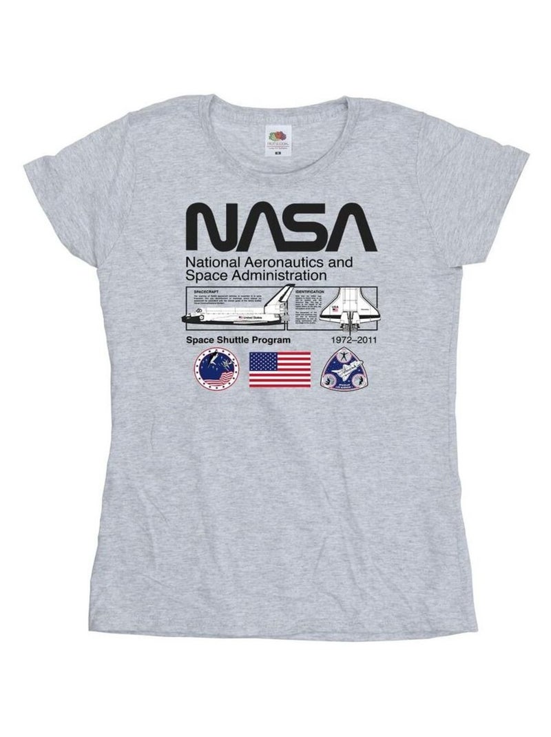 NASA - T-shirt SPACE ADMIN Gris chiné - Kiabi