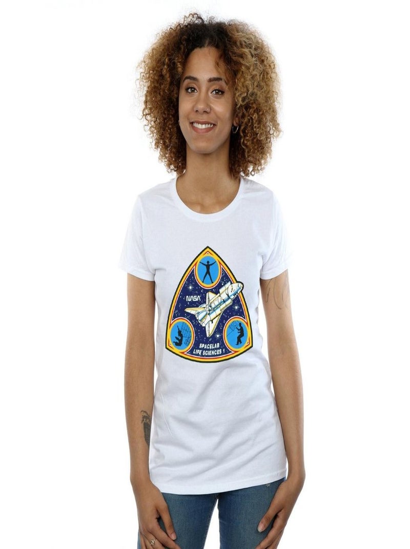 NASA - T-shirt SPACELAB LIFE SCIENCE Blanc - Kiabi