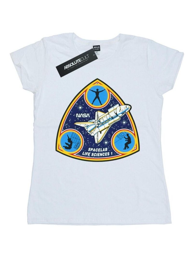 NASA - T-shirt SPACELAB LIFE SCIENCE Blanc - Kiabi
