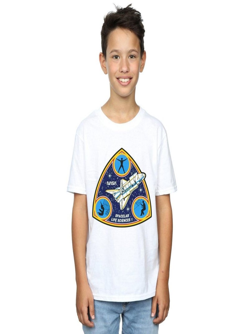 NASA - T-shirt SPACELAB LIFE SCIENCE Blanc - Kiabi
