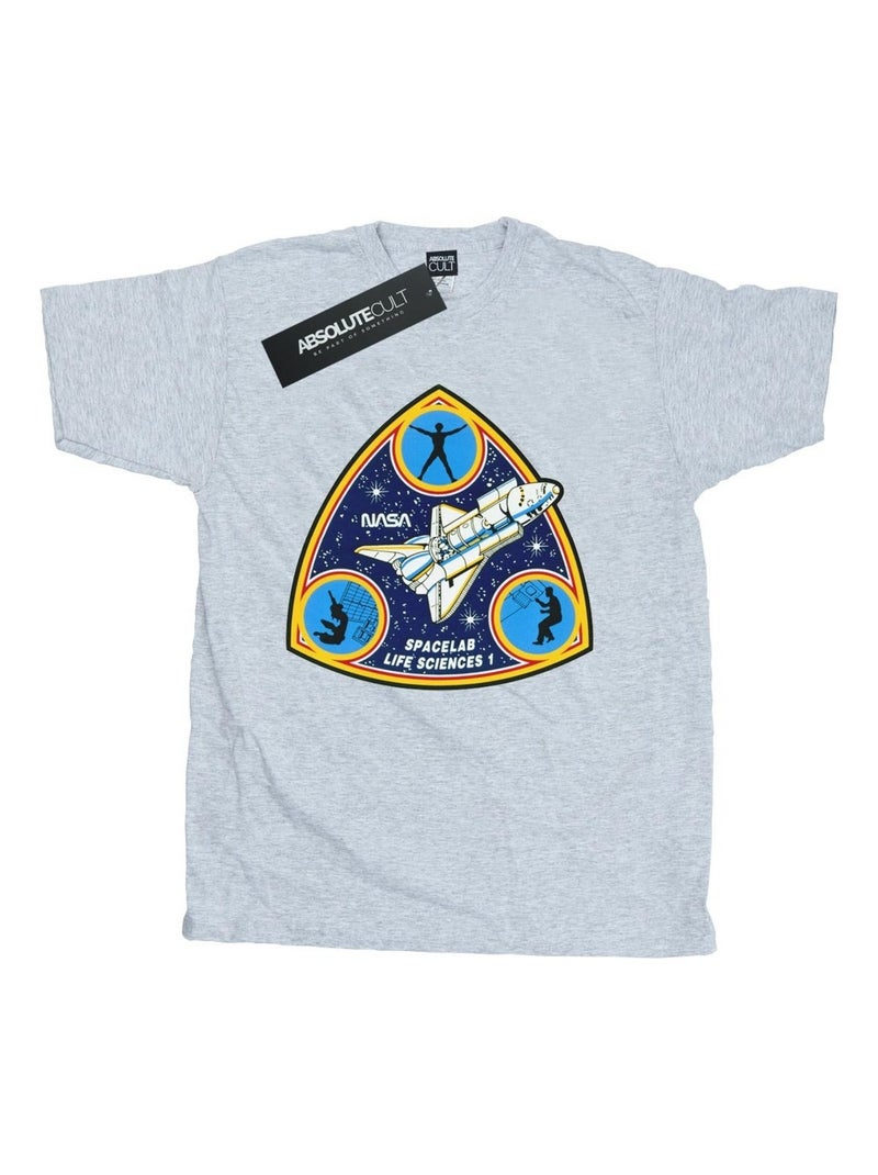 NASA - T-shirt SPACELAB LIFE SCIENCE Gris chiné - Kiabi