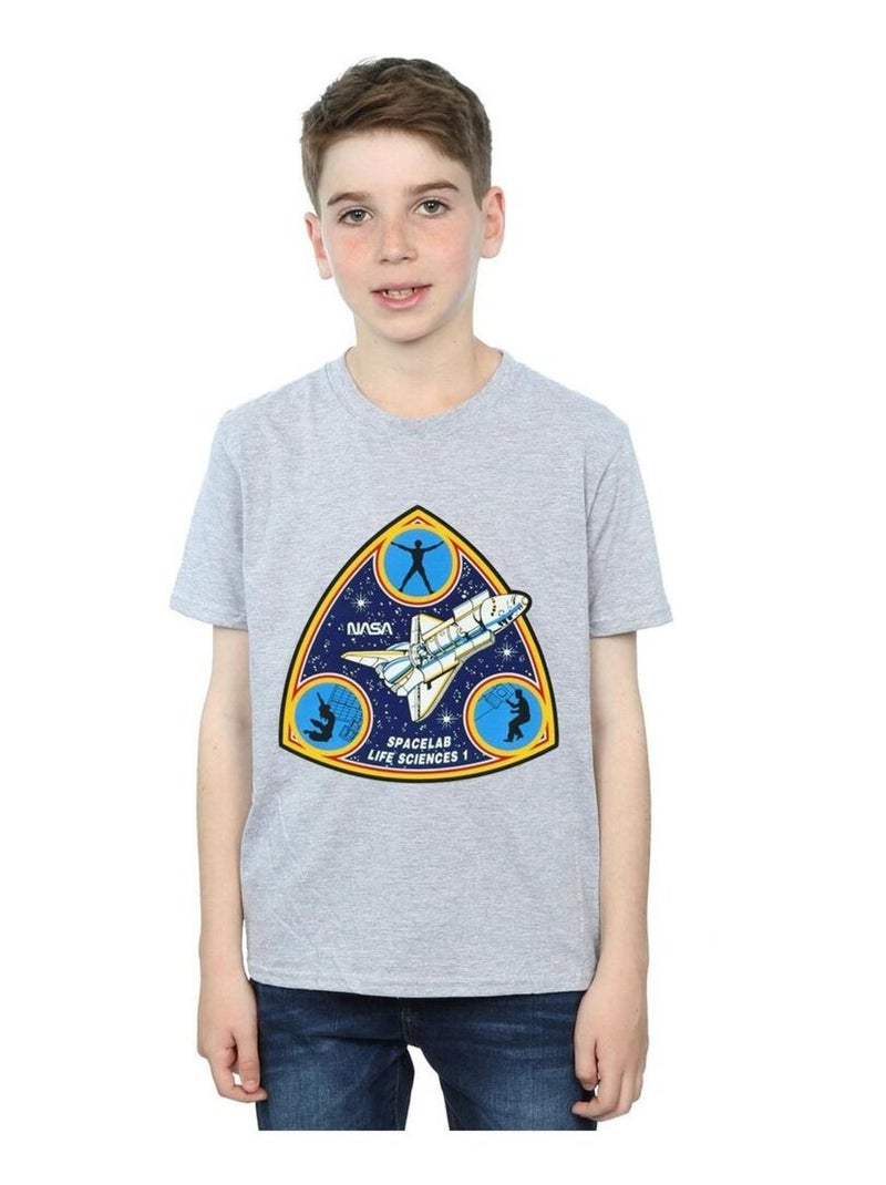 NASA - T-shirt SPACELAB LIFE SCIENCE Gris chiné - Kiabi