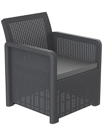 NASSAU - Salon de jardin effet résine tressée 4 places avec table basse