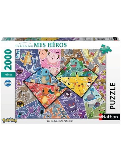 Nathan-POKEMON-Puzzle 2000 pièces - Les 16 types de Pokémon-4005556873142-A partir de 14 ans - Kiabi