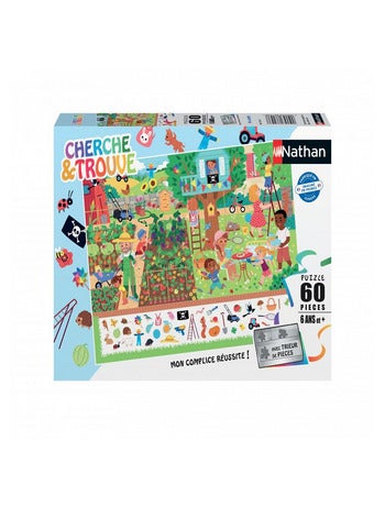 Nathan Puzzle Cherche Et Trouve 60 Pieces - Au Jardin - Kiabi