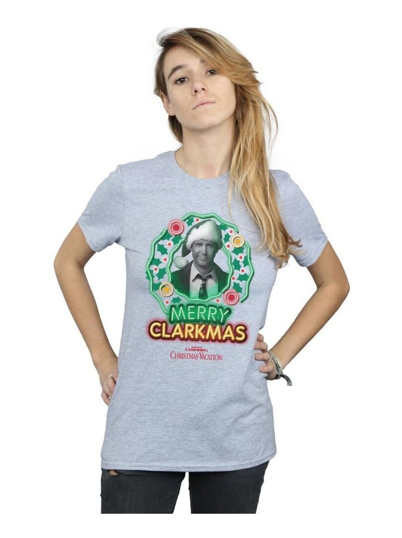 National Lampoon's Christmas Vacation - T-shirt CLARKMAS Gris chiné - Kiabi