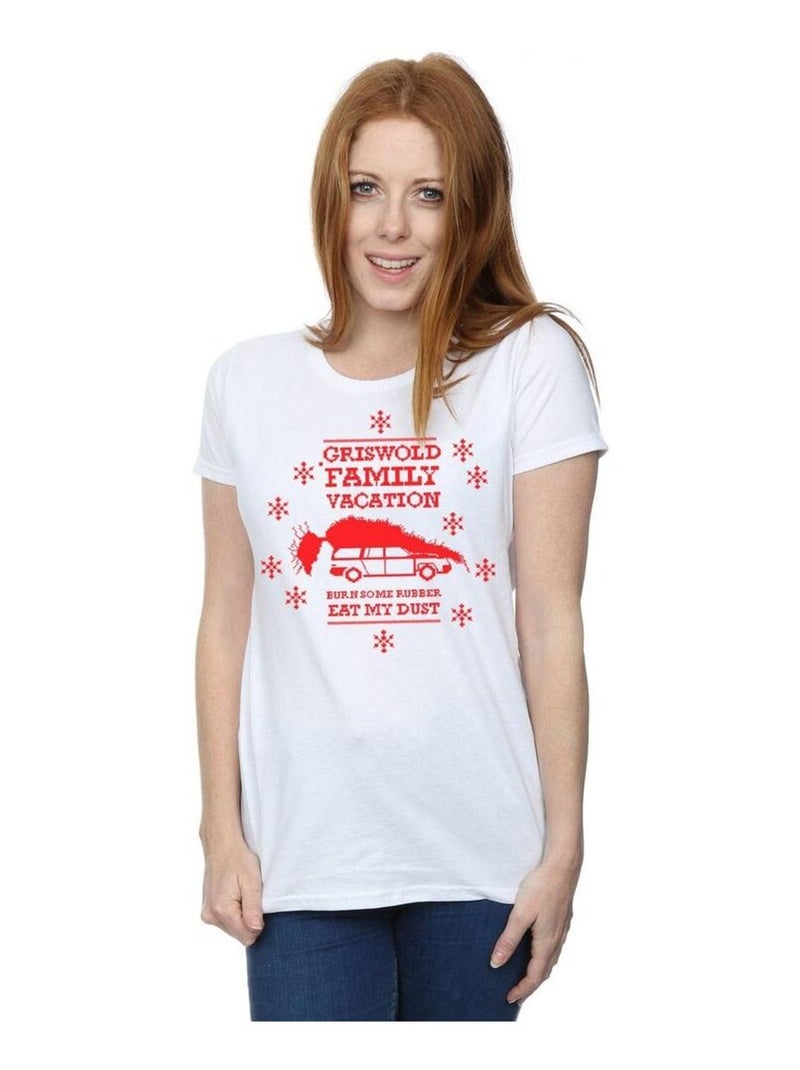 National Lampoon's Christmas Vacation - T-shirt EAT MY DUST Blanc - Kiabi
