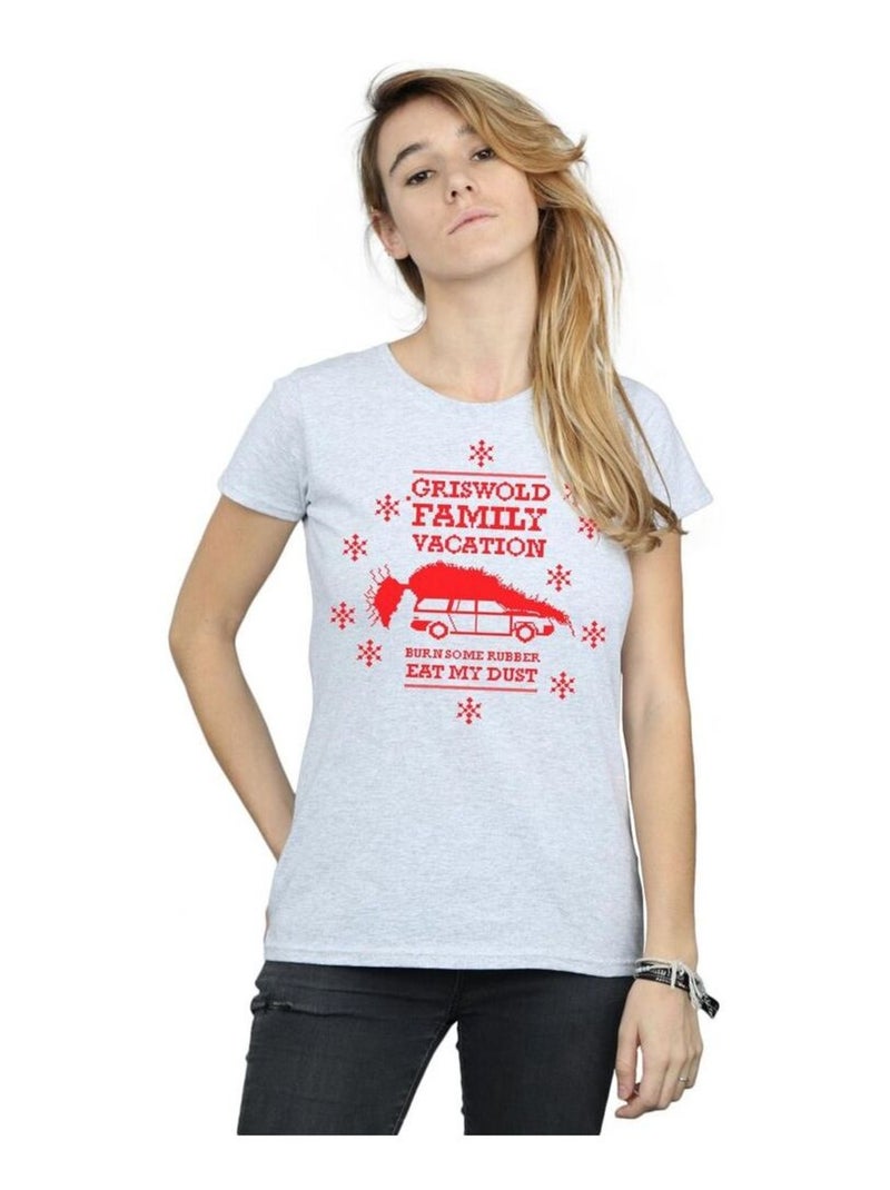 National Lampoon's Christmas Vacation - T-shirt EAT MY DUST Gris chiné - Kiabi