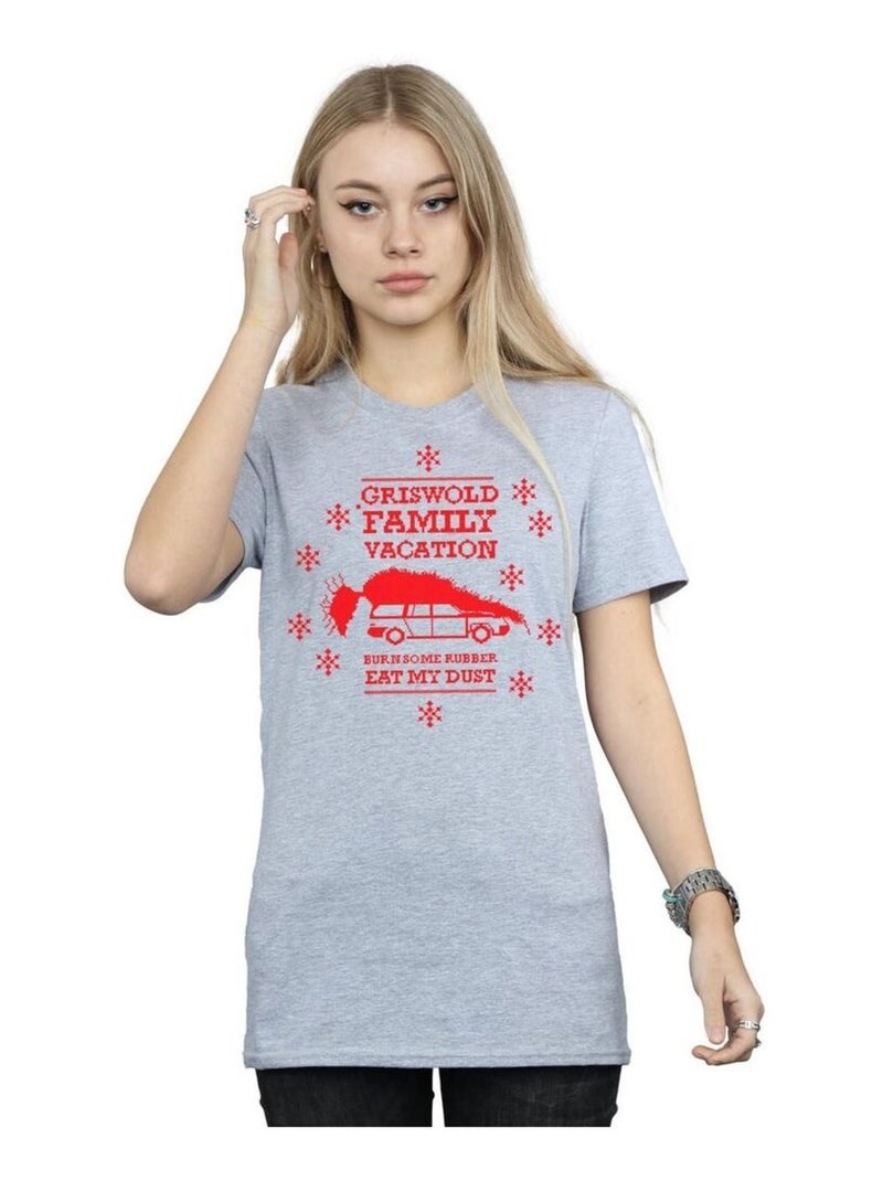 National Lampoon's Christmas Vacation - T-shirt EAT MY DUST Gris chiné - Kiabi