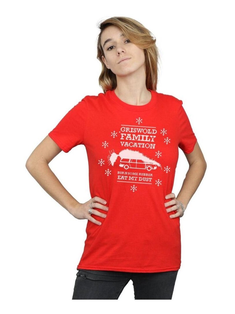 National Lampoon's Christmas Vacation - T-shirt EAT MY DUST Rouge - Kiabi