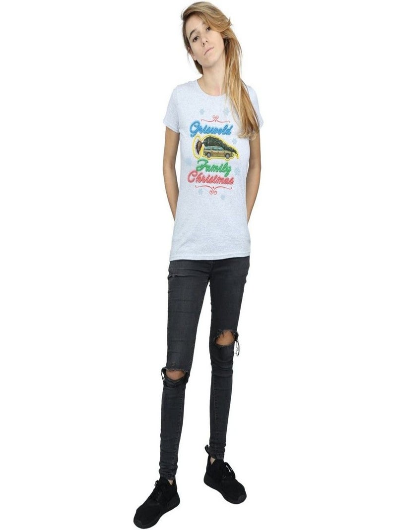 National Lampoon´s Christmas Vacation - T-shirt GRISWOLD FAMILY Gris chiné - Kiabi