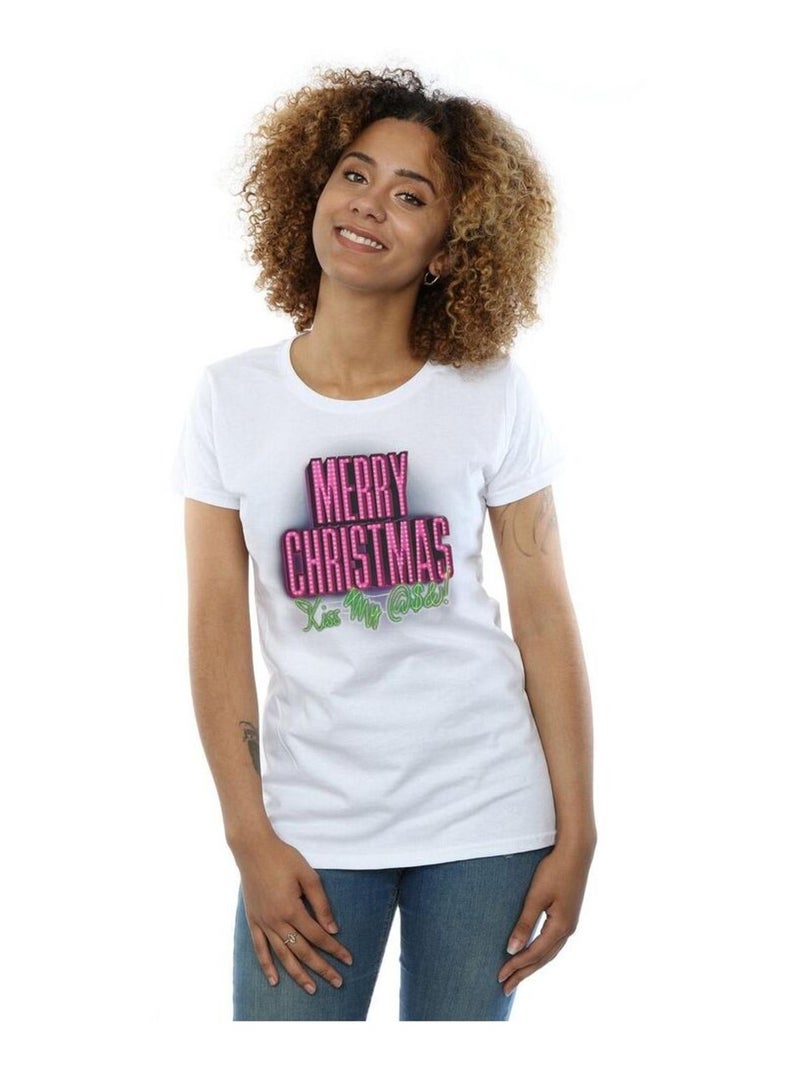 National Lampoon's Christmas Vacation - T-shirt KISS MY ASS Blanc - Kiabi