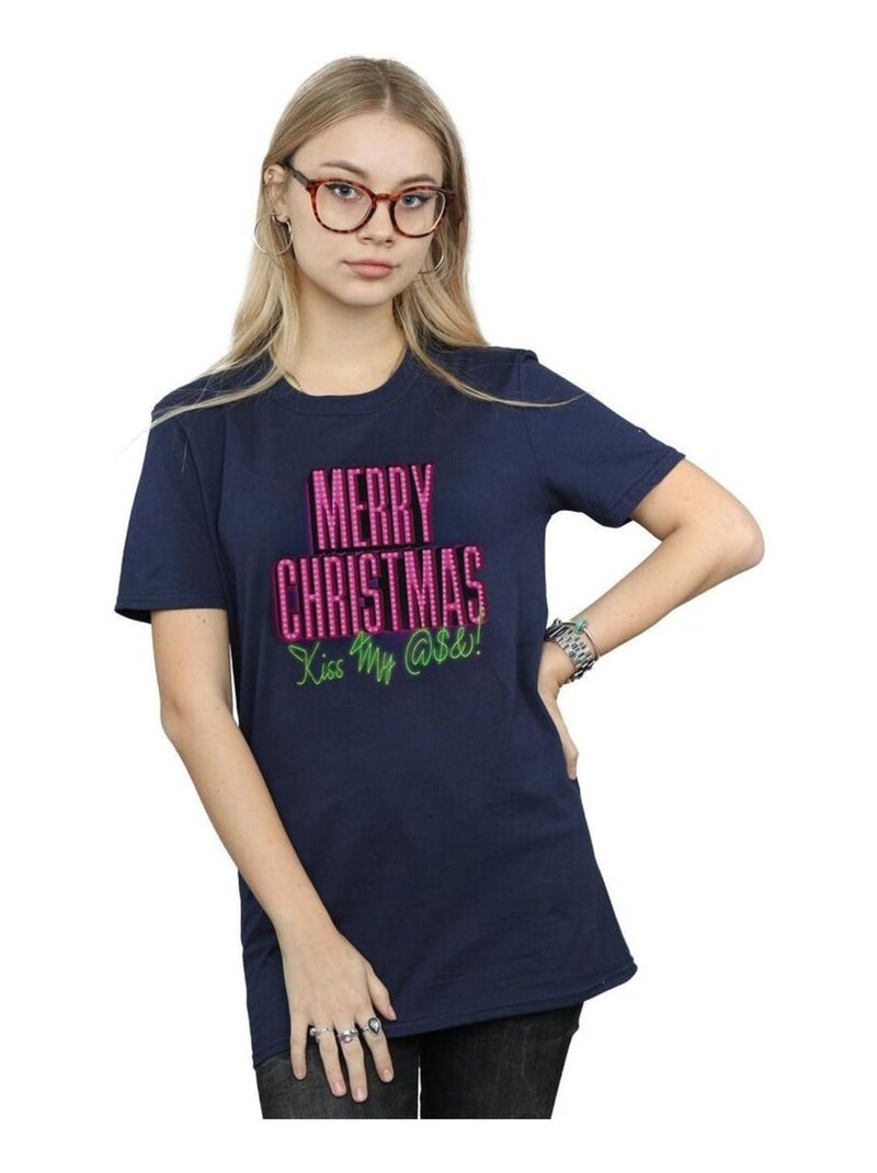 National Lampoon's Christmas Vacation - T-shirt KISS MY ASS Bleu marine - Kiabi