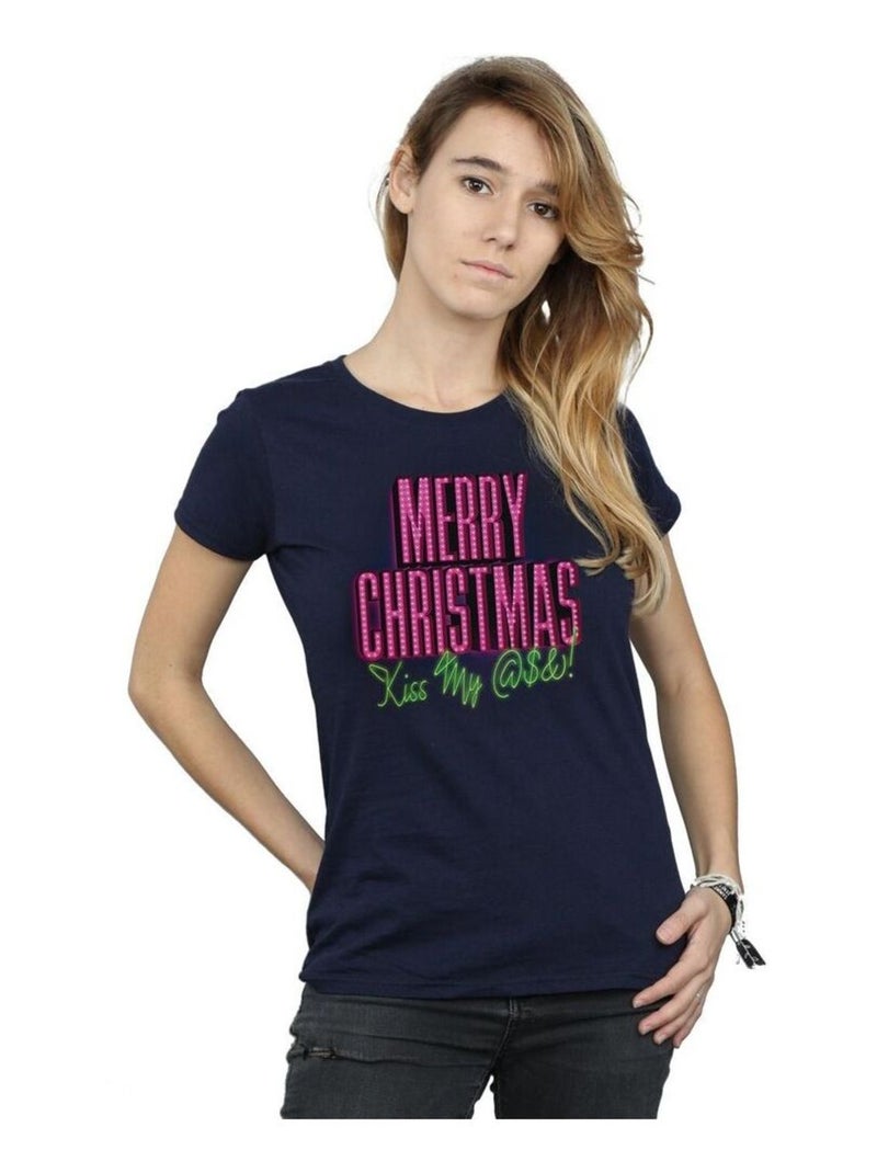 National Lampoon's Christmas Vacation - T-shirt KISS MY ASS Bleu marine - Kiabi