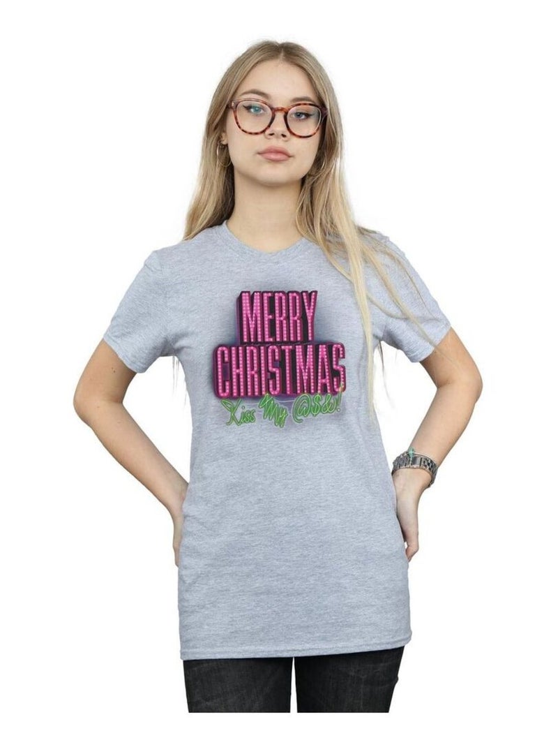 National Lampoon's Christmas Vacation - T-shirt KISS MY ASS Gris chiné - Kiabi