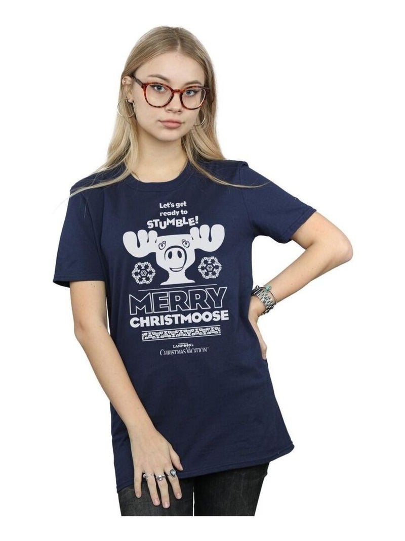 National Lampoon's Christmas Vacation - T-shirt MERRY CHRISTMOOSE Bleu marine - Kiabi