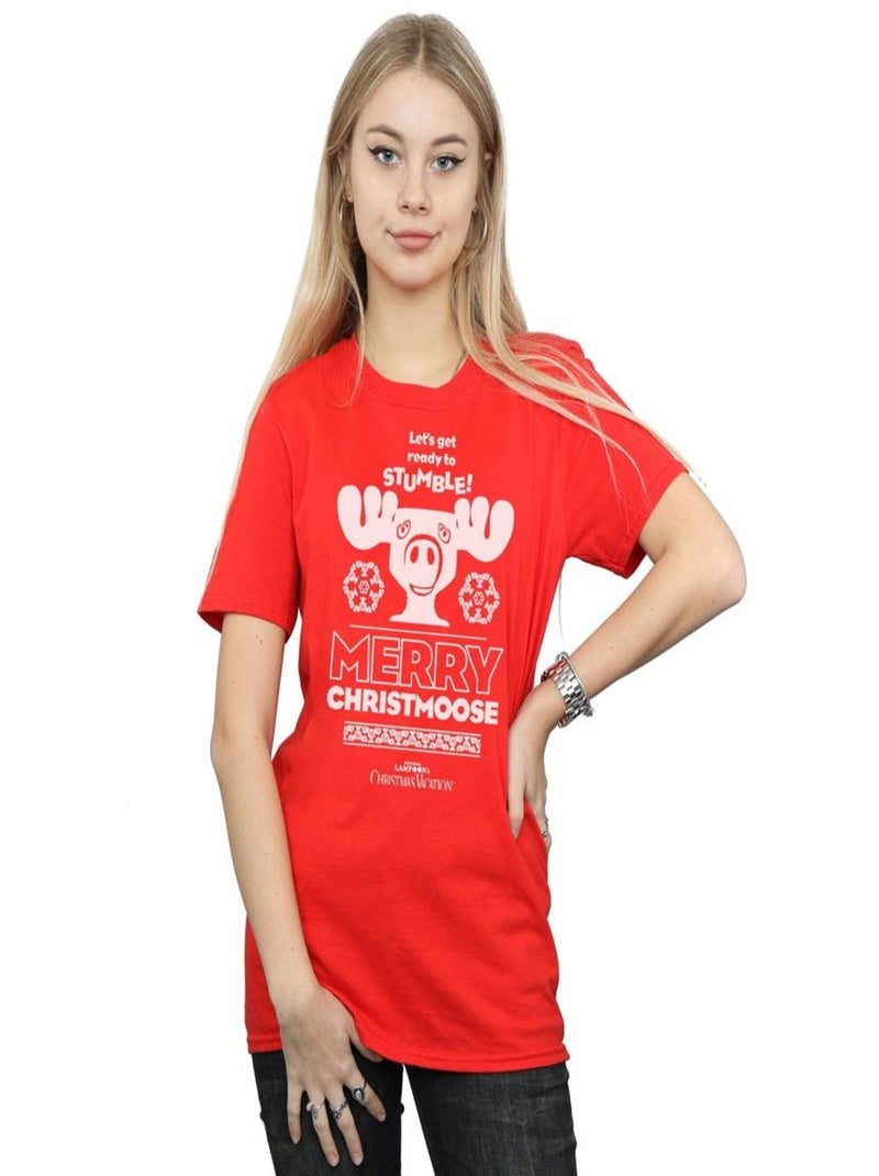National Lampoon's Christmas Vacation - T-shirt MERRY CHRISTMOOSE Rouge - Kiabi