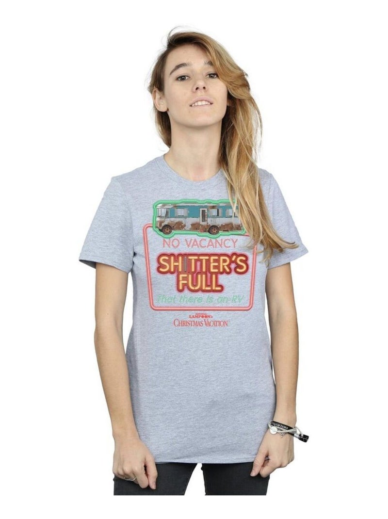 National Lampoon's Christmas Vacation - T-shirt NO VACANCY Gris chiné - Kiabi