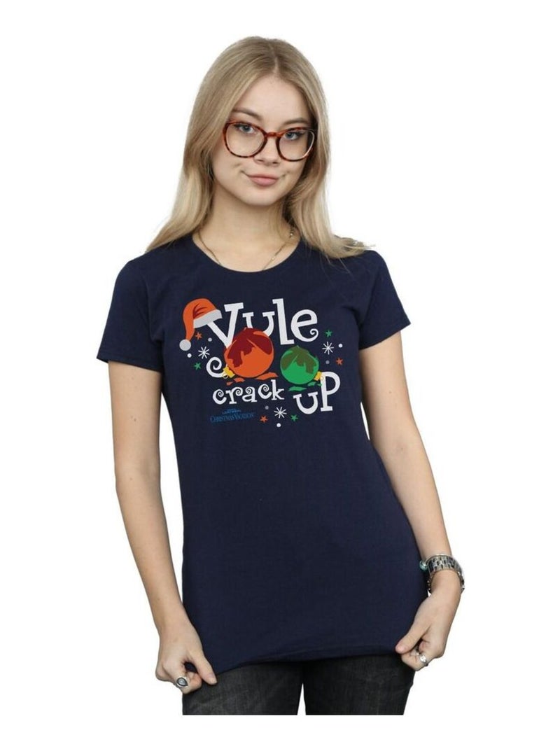 National Lampoon's Christmas Vacation - T-shirt YULE CRACK UP Bleu marine - Kiabi