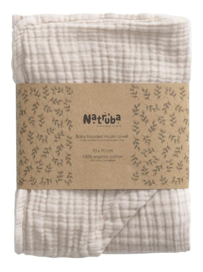 Natruba - Cape de bain en coton bio Ecru - Kiabi
