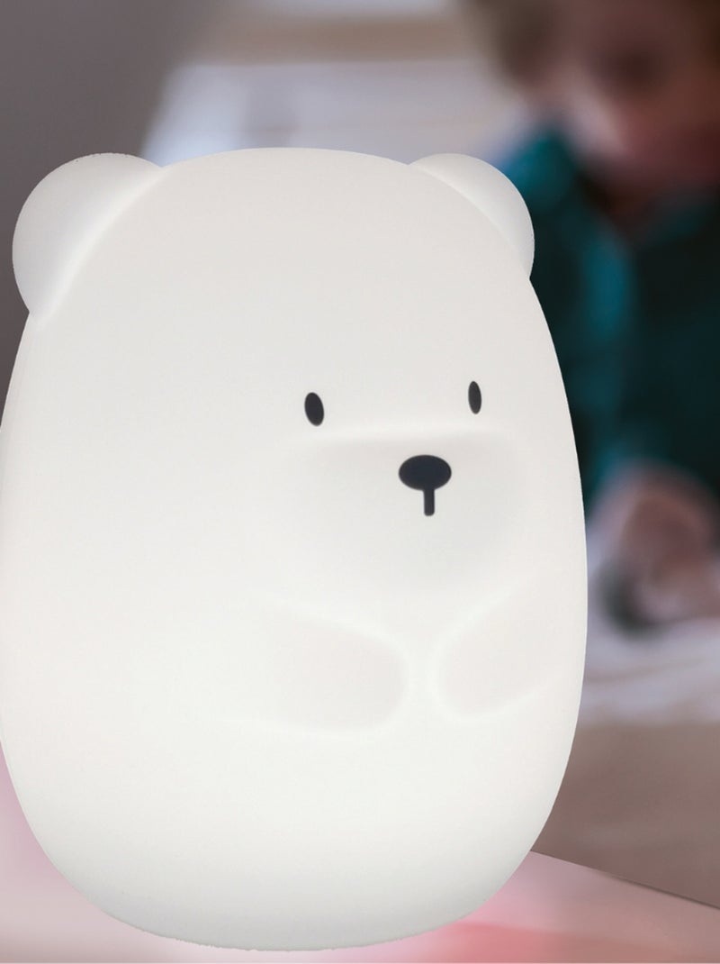 Nattou - Veilleuse en silicone grand ours blanc Blanc - Kiabi