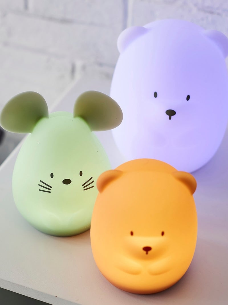 Nattou - Veilleuse en silicone grand ours blanc Blanc - Kiabi