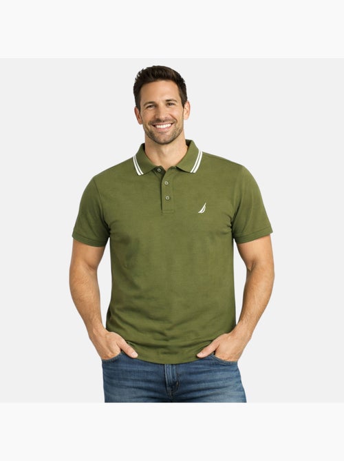Nautica - polo manches courtes, col chemise, col contrasté et détails brodés - Kiabi
