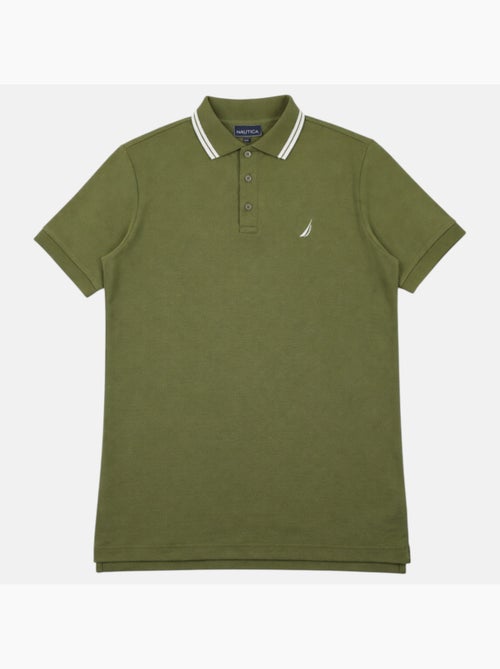 Nautica - polo manches courtes, col chemise, col contrasté et détails brodés - Kiabi
