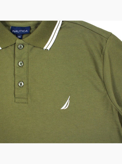 Nautica - polo manches courtes, col chemise, col contrasté et détails brodés - Kiabi