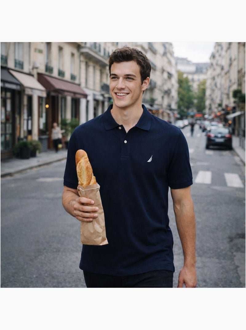 Nautica - Polo manches courtes col chemise Homme Bleu marine - Kiabi