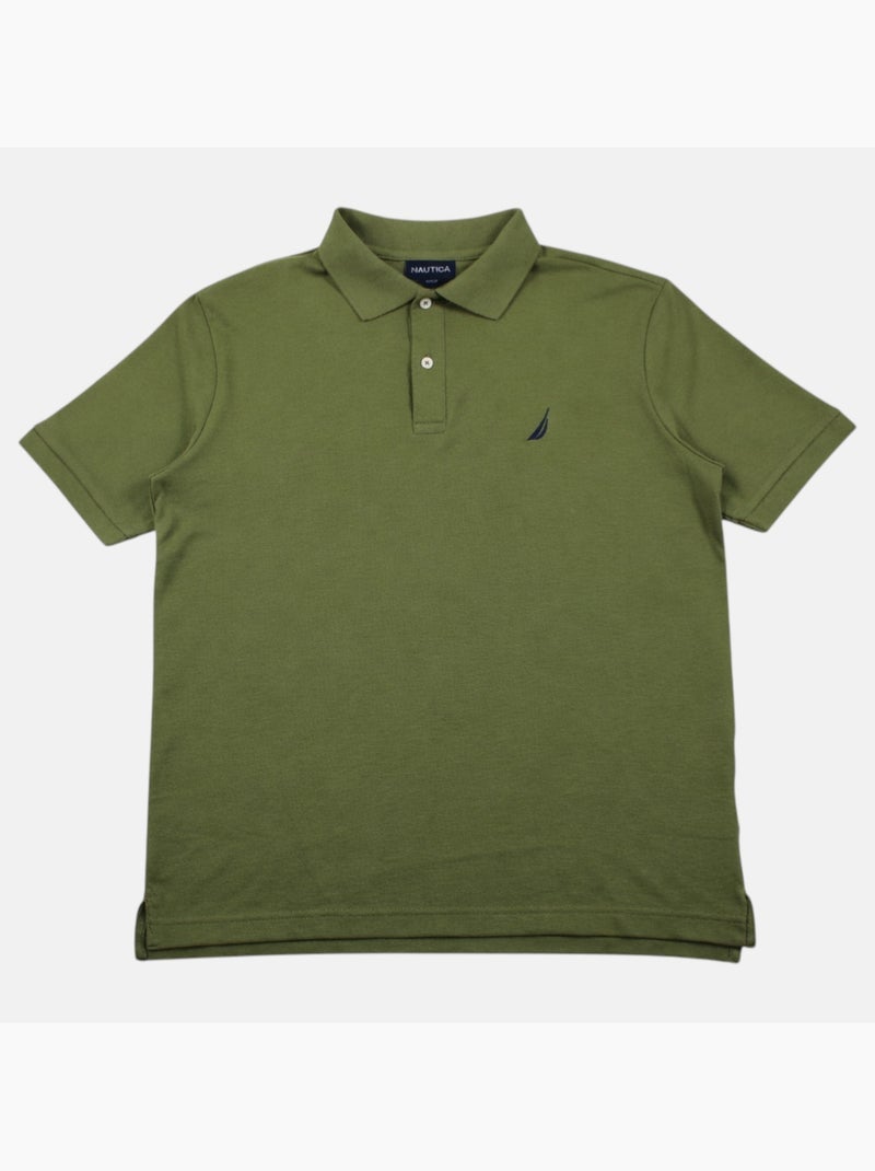 Nautica - Polo manches courtes col chemise Homme Kaki - Kiabi