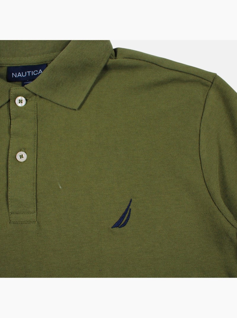 Nautica - Polo manches courtes col chemise Homme Kaki - Kiabi