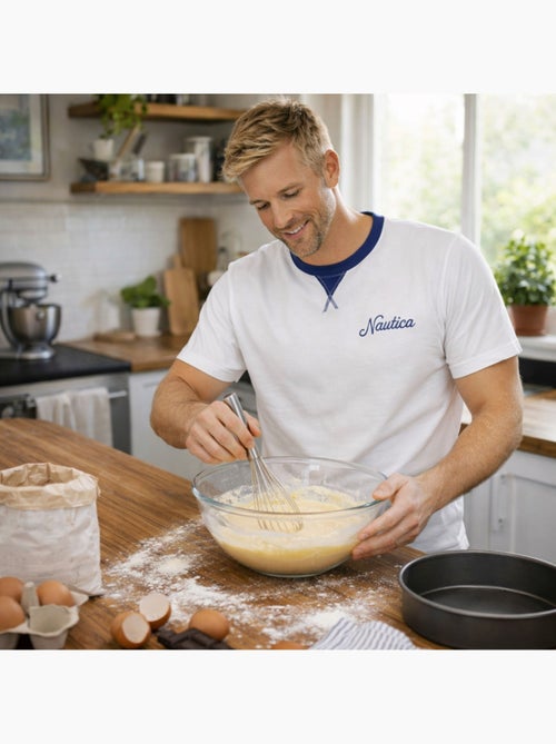 Nautica - T-shirt manches courtes avec col couleur homme - Kiabi