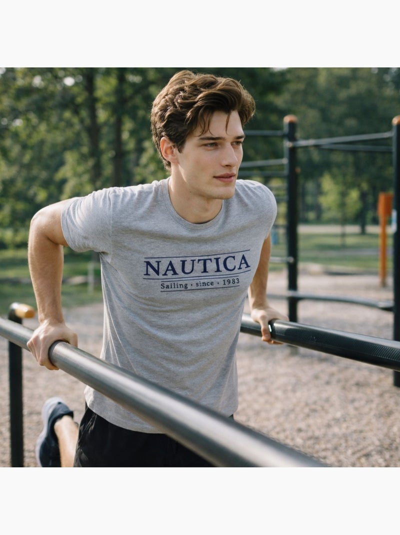 Nautica - T-shirt manches courtes imprimé Gris - Kiabi