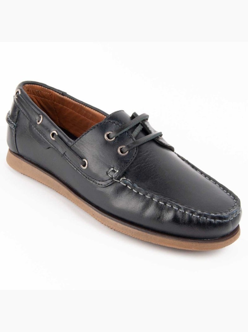 Nautique Cuir Naturel Purapiel Bleu - Kiabi