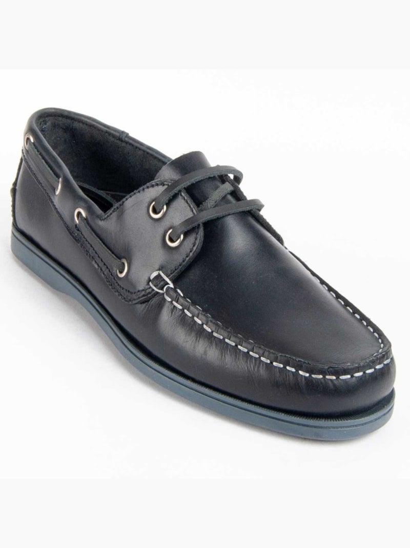 Nautique Cuir Naturel Purapiel Bleu - Kiabi