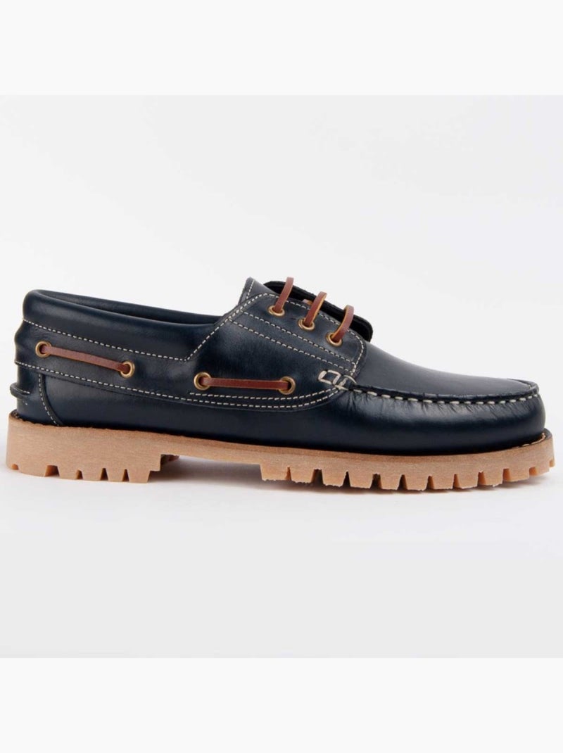 Nautique Cuir Naturel Purapiel Bleu - Kiabi