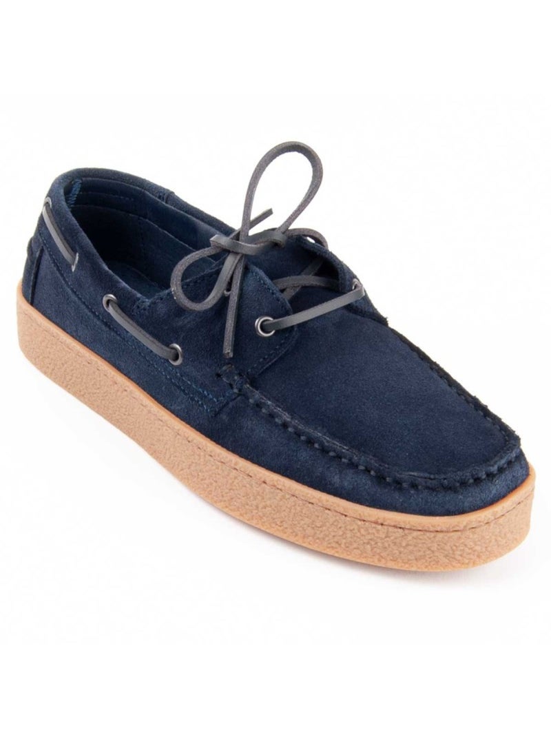 Nautique Cuir Naturel Purapiel Bleu - Kiabi
