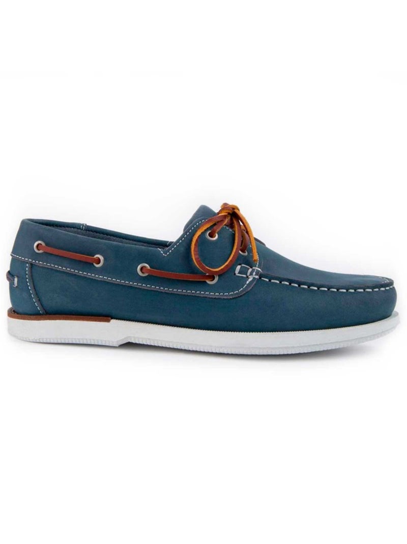 Nautique Cuir Naturel Purapiel Bleu - Kiabi