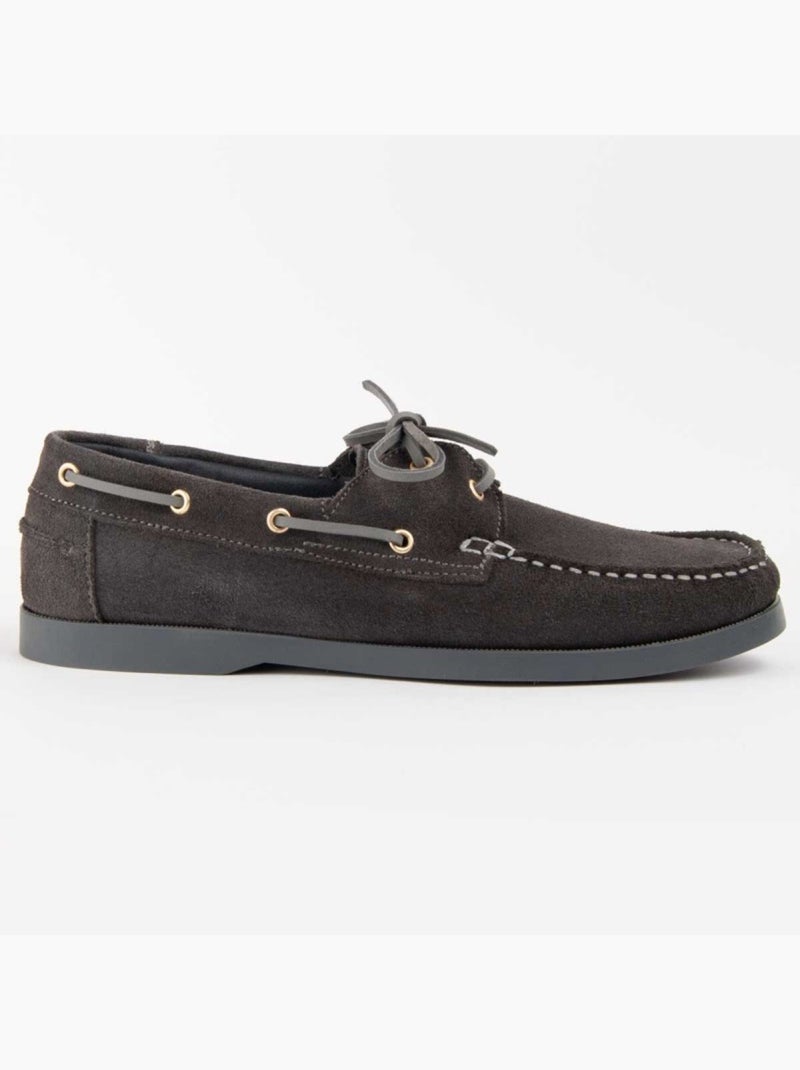 Nautique Cuir Naturel Purapiel Gris - Kiabi
