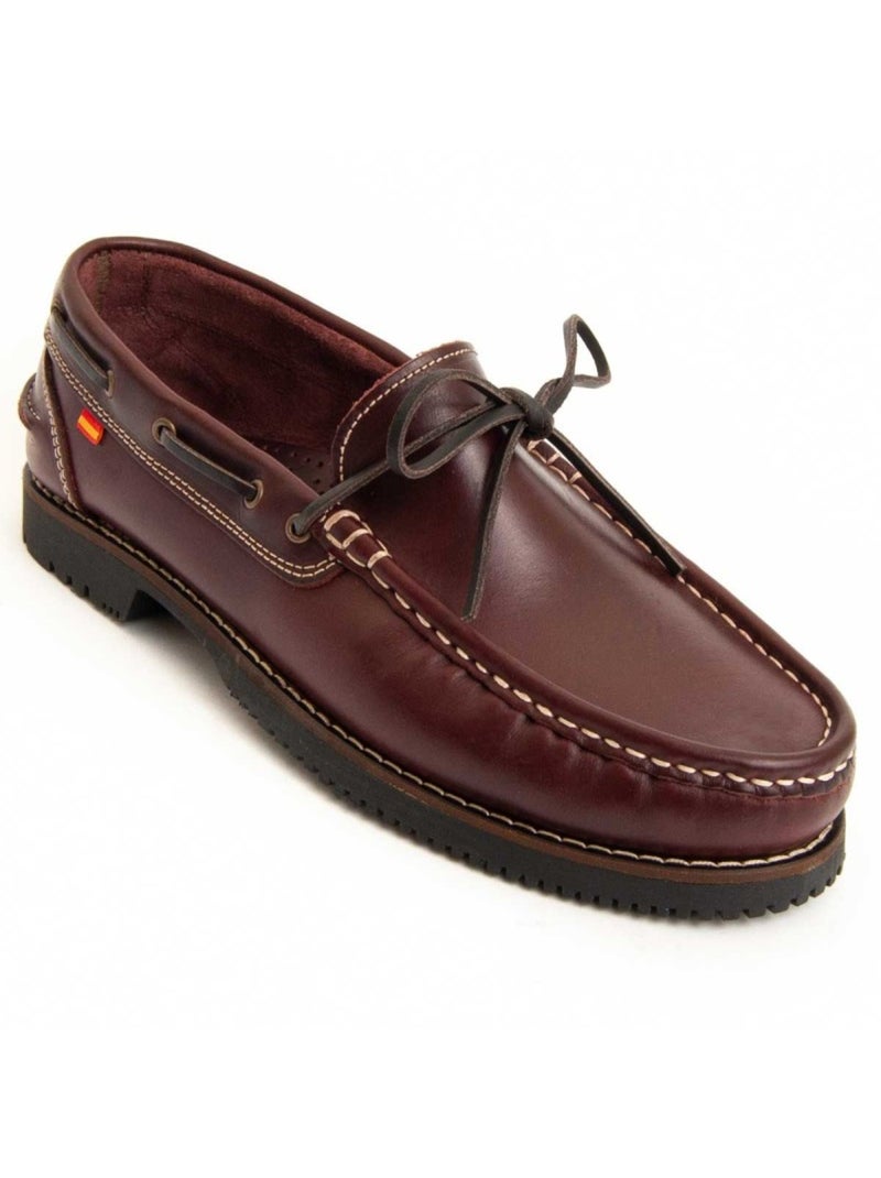 Nautique Cuir Naturel Purapiel Rouge - Kiabi